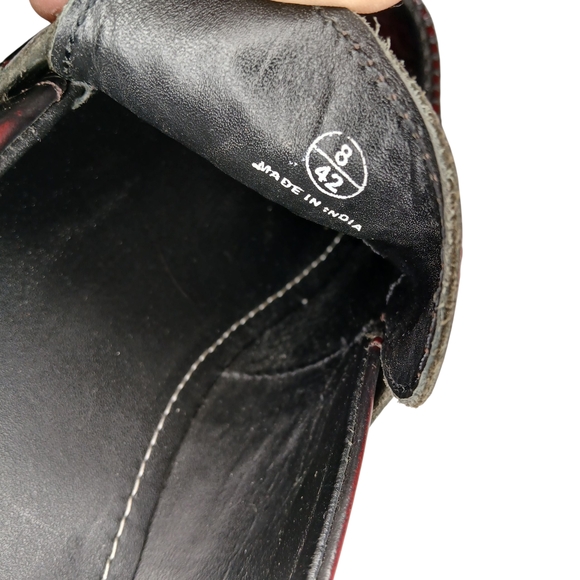 Men's Burgundy and Black Tassel Loafers - Picture 8 of 9